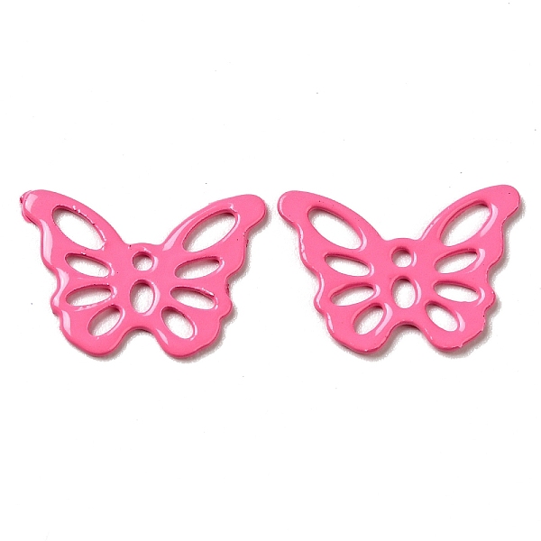 

PandaHall Spray Painted 201 Stainless Steel Pendants, Butterfly Charms, Hot Pink, 15x10.5x0.5mm, Hole: 1.2mm 201 Stainless Steel Butterfly