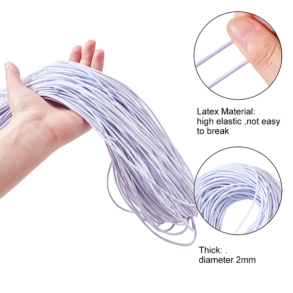 

PandaHall Round Elastic Cord, with Polyester Outside & Rubber Inside for Necklace Bracelet Beading Making, White, 2mm, about 87.48~98.42...