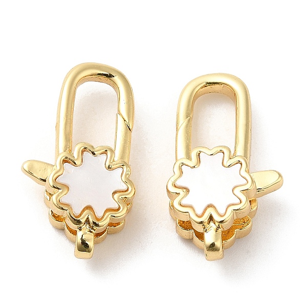 

PandaHall Rack Plating Brass Lobster Claw Clasps, with Shell, Cadmium Free & Lead Free, Real 18K Gold Plated, Long-Lasting Plated, Flower...
