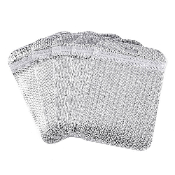 

PandaHall Translucent Plastic Zip Lock Bags, Resealable Packaging Bags, Rectangle, Silver, 15x10.5x0.03cm Plastic Silver