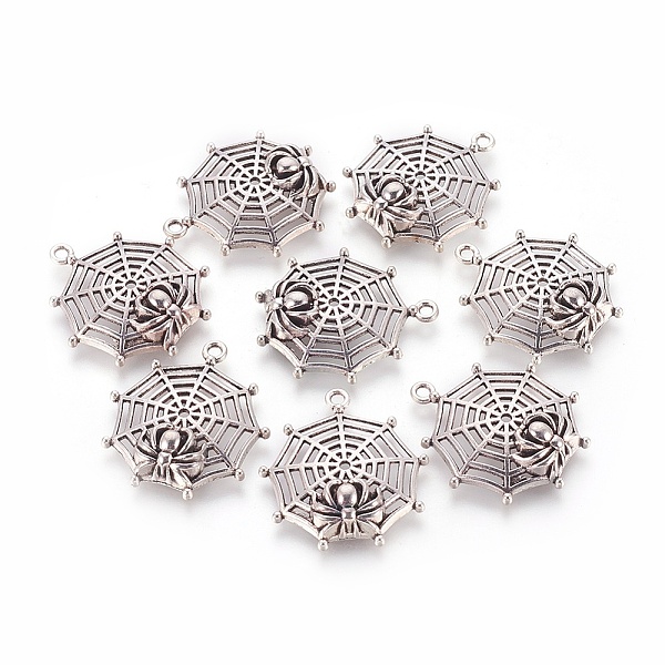 

PandaHall Tibetan Style Alloy Pendants, Spider and Web, Cadmium Free & Nickel Free & Lead Free, Antique Silver, 31x27x6mm, Hole: 2mm Alloy...