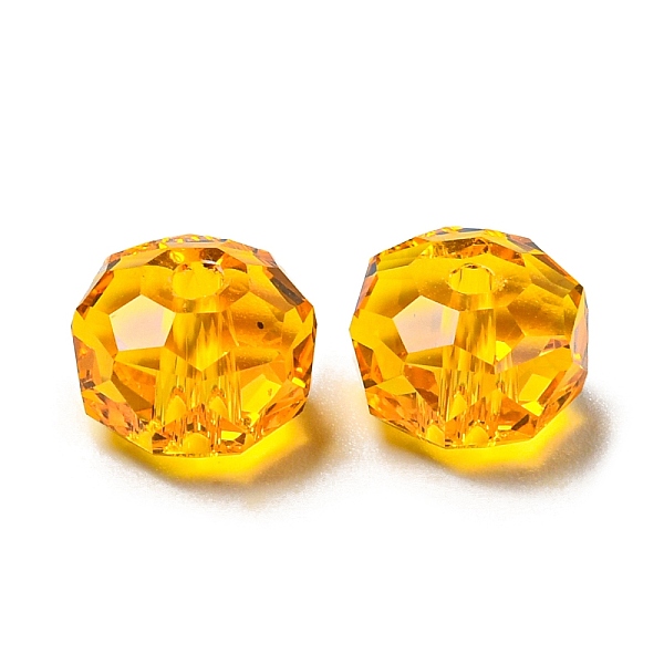 

PandaHall Transparent Glass Beads, Faceted, Rondelle, Topaz, 8x5mm, Hole: 1.2mm Glass Rondelle Yellow