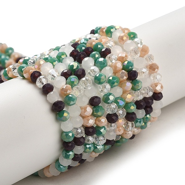 

PandaHall Glass Beads Strands, Faceted, Rondelle, Gray, 4x3mm, Hole: 0.4mm, about 123~127pcs/strand, 15.75~16.5 inch(40~42cm) Glass Rondelle..., Purple