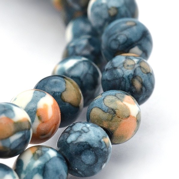 

PandaHall Synthetic Ocean White Jade Round Bead Strands, Dyed, Steel Blue, 8mm, Hole: 1mm, 49pcs/strand, 15.7 inch Ocean White Jade Round...