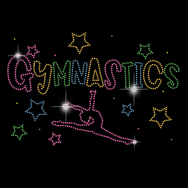 

PandaHall SUPERDANT Iron on Rhinestones Gymnast Girl Transfer Decal Colorful Pentagram T-Shirt Crystal Heat Transfer Hot Fix Stickers Bling...