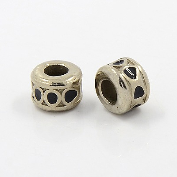 

PandaHall Alloy European Beads, with Enamel, Large Hole Beads, Lead Free & Cadmium Free & Nickel Free, Column, Platinum Color, Size: about...