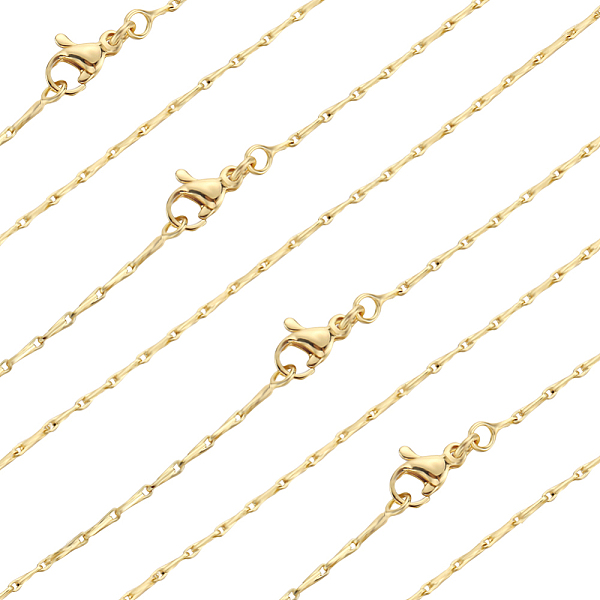 PandaHall Beebeecraft 6Pcs Brass Coreana Chain Necklaces Set for Women, Cadmium Free & Lead Free, Real 18K Gold Plated, 17.80 inch(45.2cm)...