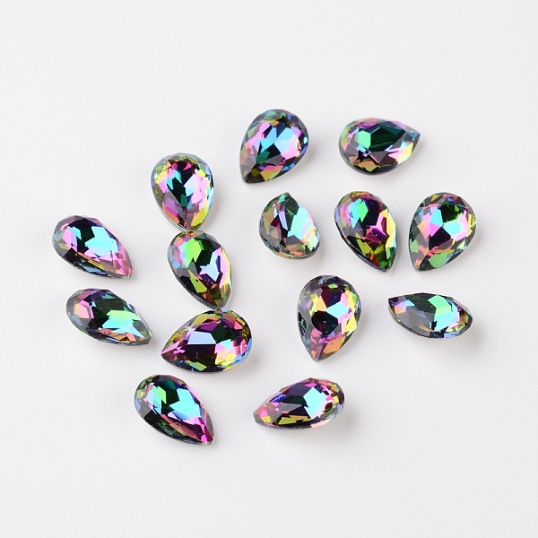 

PandaHall Faceted Teardrop K9 Glass Rhinestone Cabochons, Pointed Back & Back Plated, Grade A, Colorful, 10x7x4mm Glass Rhinestone Teardrop..., Multicolor