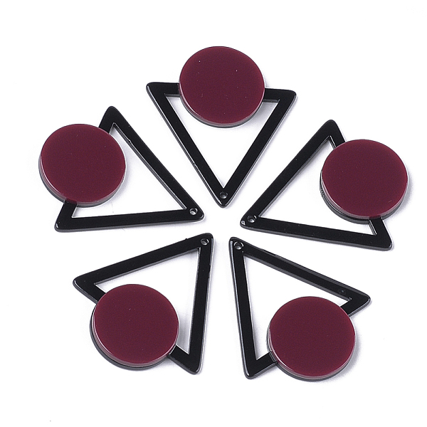 

PandaHall Cellulose Acetate(Resin) Pendants, Triangle with Flat Round, Brown, 42.5x37x4mm, Hole: 1.5mm Cellulose Acetate Triangle Brown