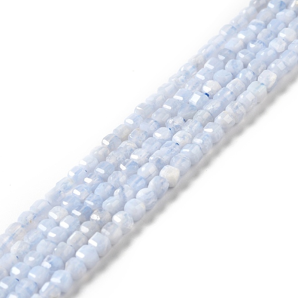 

PandaHall Natural Blue Lace Agate Beads Strands, Faceted, Cube, 2.5x2.5x2.5mm, Hole: 0.7mm, about 170pcs/strand, 15.35''(39cm) Blue Lace...