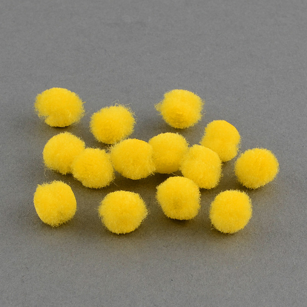 

PandaHall DIY Doll Craft Pom Pom Yarn Pom Pom Balls, Yellow, 25mm, about 500pcs/bag Fibre Yellow