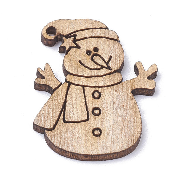 

PandaHall Undyed Wooden Pendants, Snowman, BurlyWood, 30x23x2mm, Hole: 1.5mm Wood Others Orange
