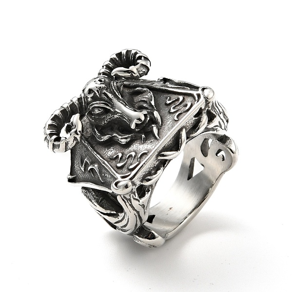 

PandaHall 316 Stainless Steel Cavel Finger Ring, Gothic Jewelry for Men Women, Antique Silver, US Size 9(18.9mm) 316 Surgical Stainless...