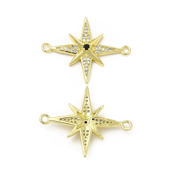 

PandaHall Brass Micro Pave Clear & Black Cubic Zirconia Connector Charms, Star Links, Golden, 22x27x3.4mm, Hole: 1.5mm Brass+Cubic Zirconia...