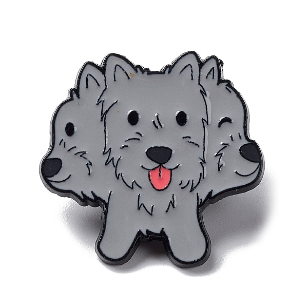 

PandaHall Cartoon 3 Headed Dog Enamel Pin, Electrophoresis Black Alloy Cute Animal Brooch for Backpack Cloth, Gray, 25.5x26x1.5mm, Pin: 1mm...