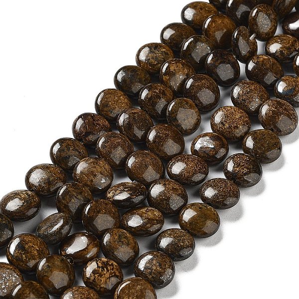 

PandaHall Natural Bronzite Beads Strands, Flat Round, 9.5~10x4.5~5mm, Hole: 1mm, about 38~39pcs/strand, 15.24~15.31 inch(38.7~38.9cm)...
