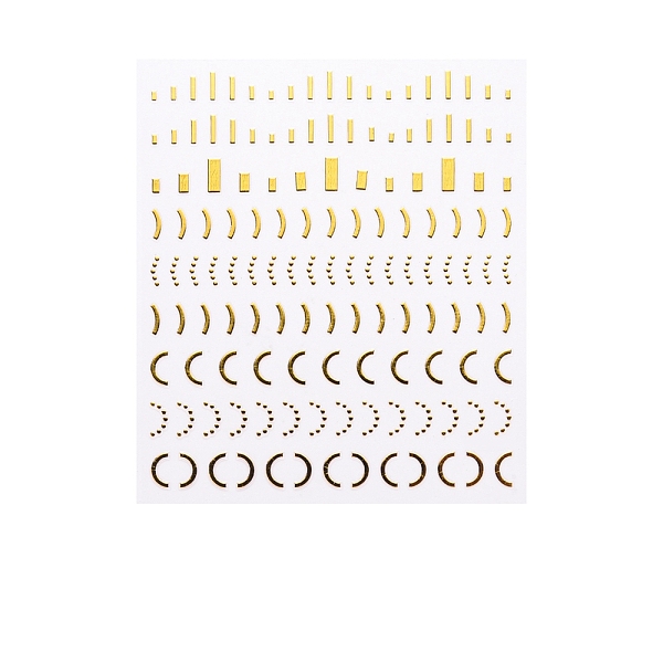 

PandaHall 3D Nail Art Stickers Decals, Gold Stamping, Self-adhesive, for Nail Tips Decorations, Geometric Pattern, 90x77mm, Package Size...