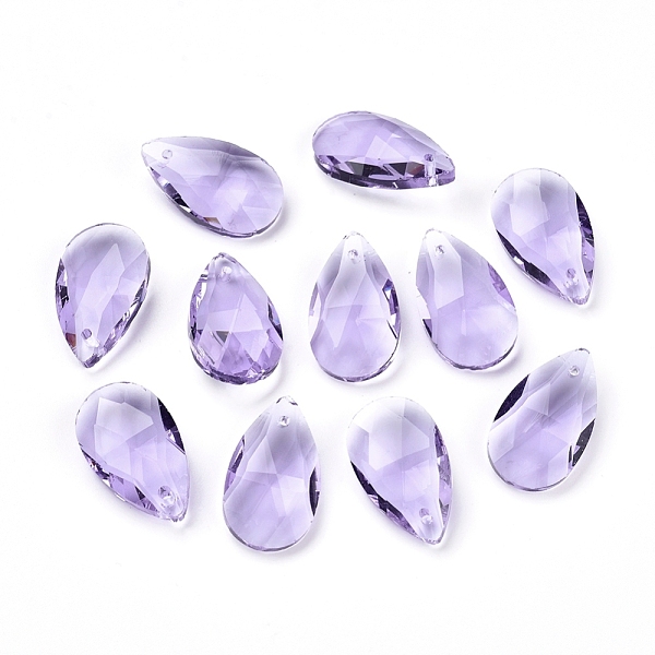

PandaHall Faceted Glass Pendants, Teardrop, Medium Purple, 22x13x8.5mm, Hole: 1mm Glass Teardrop