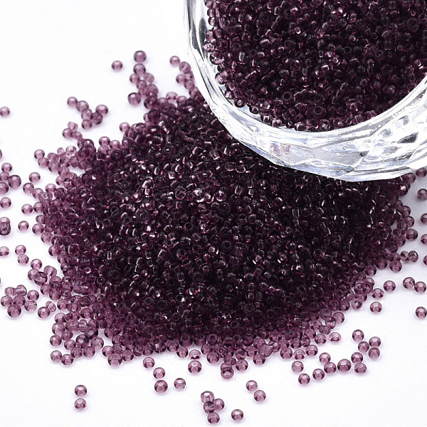 

PandaHall 15/0 Transparent Czech Glass Seed Beads, Round, Old Rose, 1.5x1mm, Hole: 0.5mm, about 500g/bag Czech Glass