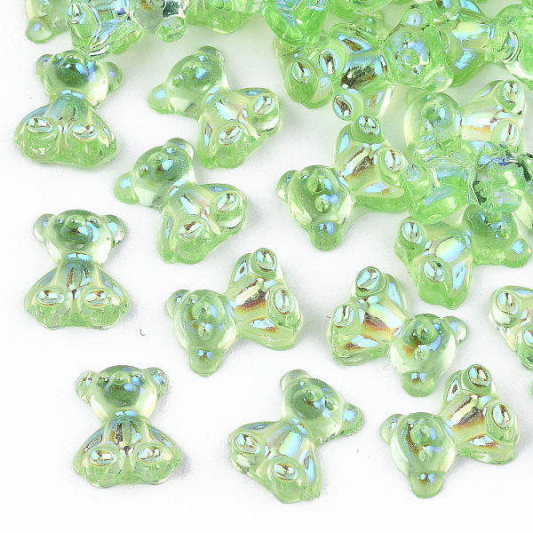 

PandaHall Transparent Resin Cabochons, AB Color Plated, Bear, Light Green, 10.5x9x5mm Resin Bear