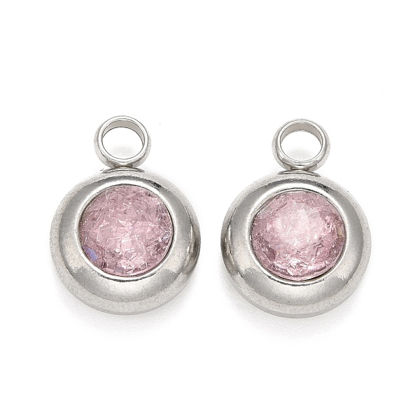 

PandaHall 304 Stainless Steel Charms, Flat Round with Glass Rhinestone, Stainless Steel Color, Misty Rose, 14x10x6mm, Hole: 2.5mm Stainless...