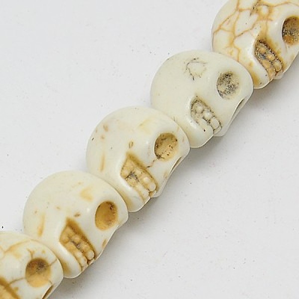 

PandaHall Synthetic Turquoise Beads Strands, Dyed, Skull, Beige, 23x18x22mm, Hole: 1mm, about 90pcs/1000g Synthetic Turquoise Skull Yellow