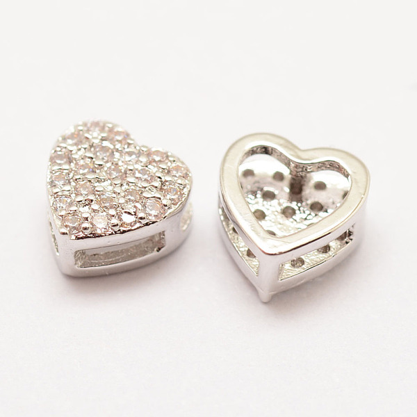 

PandaHall Brass Micro Pave Grade AAA Cubic Zirconia Pendants, Multi-strand Links, Long-Lasting Plated, Heart, Cadmium Free & Nickel Free &...