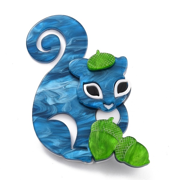 

PandaHall Cute Squirrel Brooch, Animal Acrylic Safety Lapel Pin for Backpack Clothes, Steel Blue, 63x41x7mm, Pin:0.6mm Acrylic Squirrel