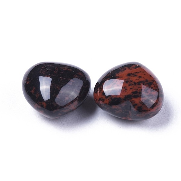 

PandaHall Natural Mahogany Obsidian Heart Love Stone, Pocket Palm Stone for Reiki Balancing, 20x20x13~13.5mm Mahogany Obsidian Heart