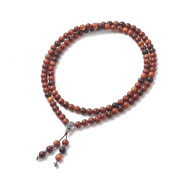 

PandaHall Alloy Gourd Tassel Pendant Necklace with Wood Beaded Chains for Women, Coconut Brown, 34.65 inch(88cm) Wood
