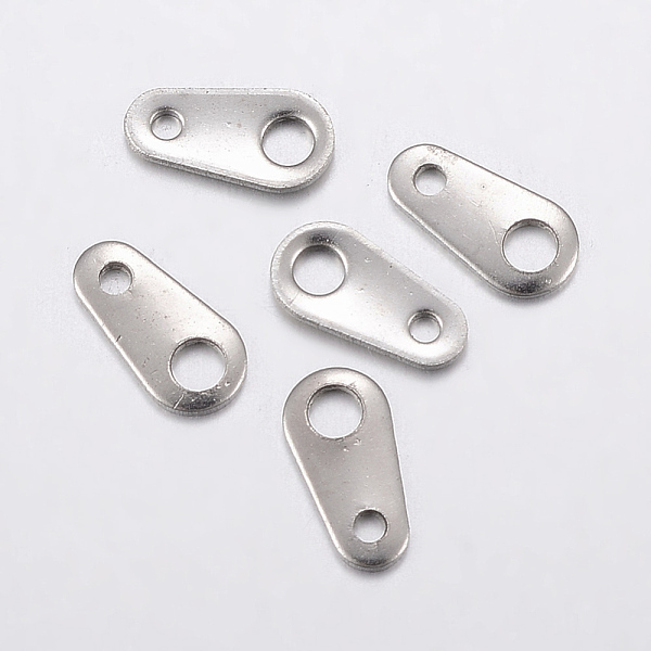 

PandaHall 304 Stainless Steel Chain Tabs, Chain Extender Connectors, Stainless Steel Color, 8x4x0.8mm, Hole: 1~2mm 304 Stainless Steel