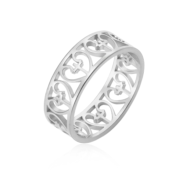

PandaHall Heart with Cross Stainless Steel Hollow Finger Ring, Stainless Steel Color, US Size 10(19.8mm) Stainless Steel Heart