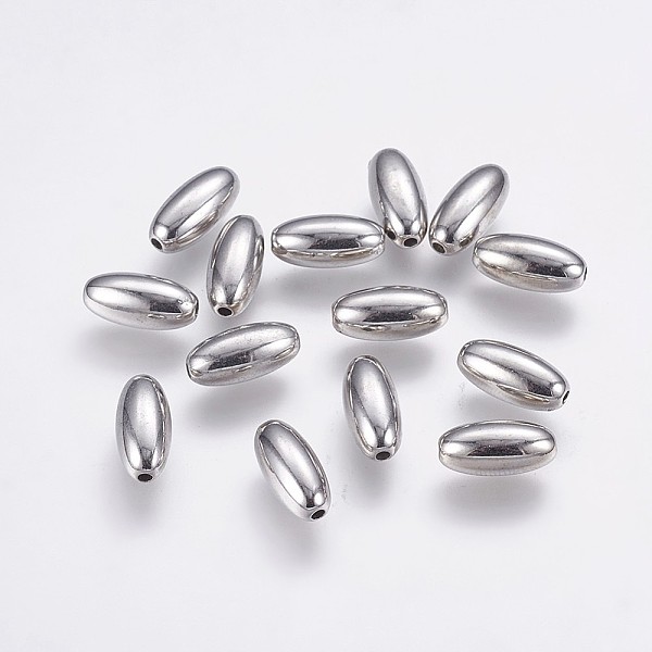 

PandaHall CCB Plastic Beads, Rice, Platinum, 12x6mm, Hole: 1mm Plastic Rice