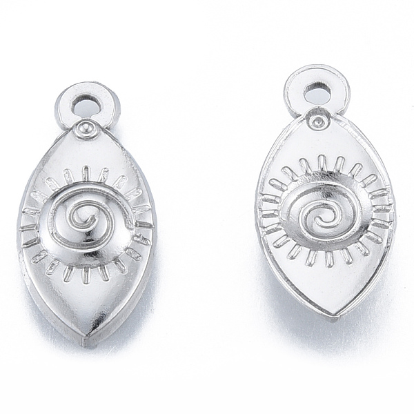 

PandaHall 201 Stainless Steel Pendants, Horse Eye, Stainless Steel Color, 21x10x2.5mm, Hole: 1.6mm 201 Stainless Steel Horse Eye