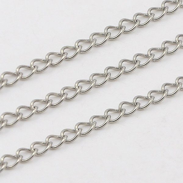 

PandaHall 304 Stainless Steel Twisted Chains Curb Chains, Soldered, Stainless Steel Color, 2.5x1mm 304 Stainless Steel