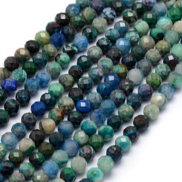 

PandaHall Natural Chrysocolla Beads Strands, Faceted, Round, 3.5~4mm, Hole: 1mm, about 108pcs/strand, 15.35 inch(39cm) Chrysocolla Round