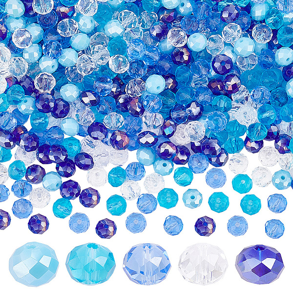 

PandaHall 500Pcs 5 Style Electroplate Glass Beads, Faceted, Rondelle, Transparent & AB Color Plated & Opaque, Mixed Color, 8x6mm, Hole..., Multicolor