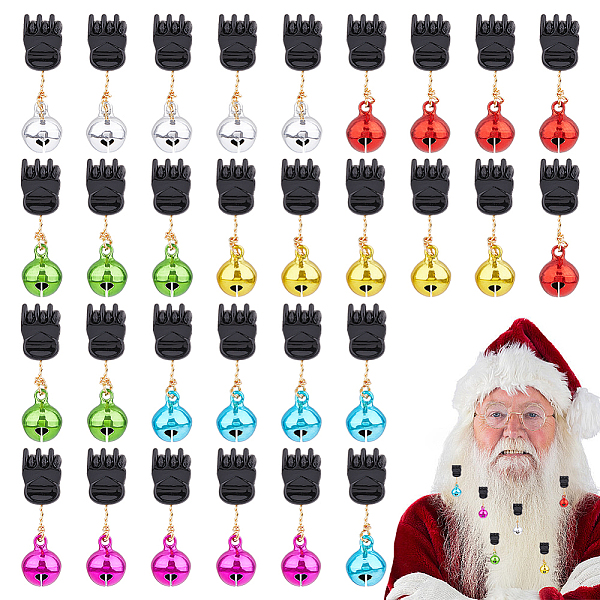 

PandaHall SUPERFINDINGS 30Pcs 6 Colors Christmas Beard Ornaments Plastic Beard Bauble Ornaments 42mm Santa Claus Beard Clips Facial Hair..., Multicolor