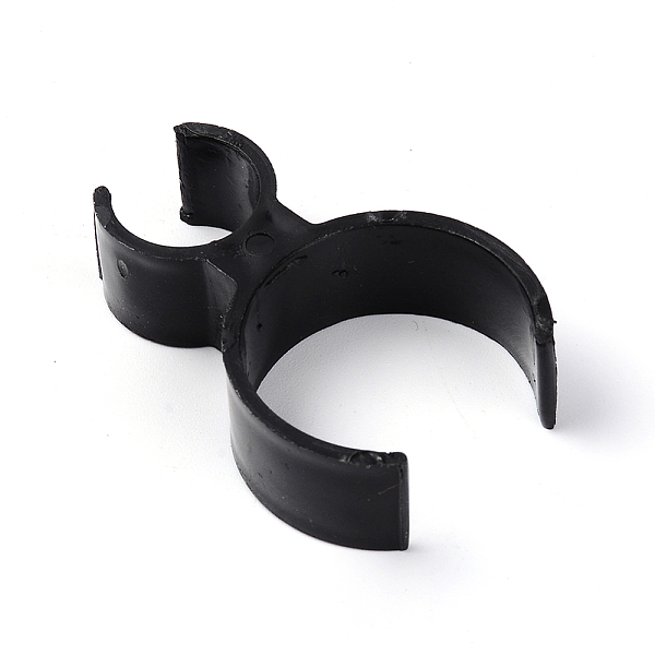 

PandaHall Plastic Champagne Bottle Single Holder, Safety Clips for Candle, Black, 4.6x3.1x1.3cm, Hole: 14mm Plastic Black