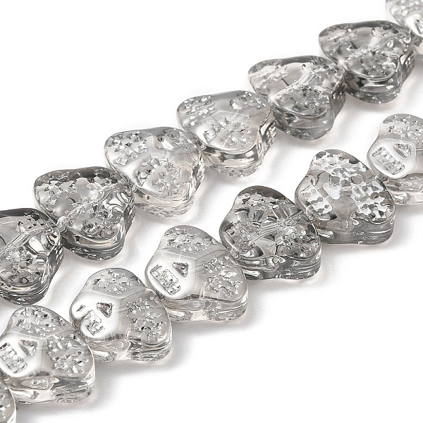 

PandaHall Transparent Electroplate Glass Beads Strands, Pearl Luster Plated, Skull Head, Dark Gray, 13x10x6mm, Hole: 1mm, about 65pcs/strand...