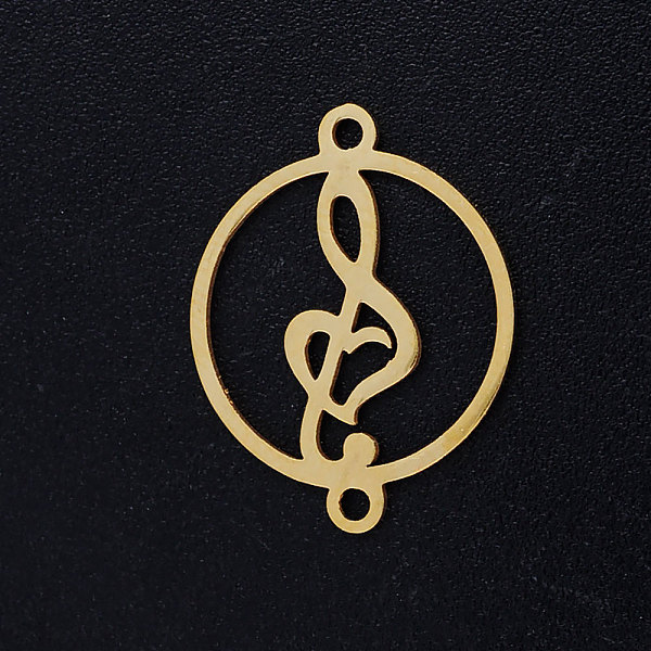 

PandaHall 201 Stainless Steel Links connectors, Circle with Musical Note, Golden, 19.5x15x1mm, Hole: 1.4mm 201 Stainless Steel Musical Note