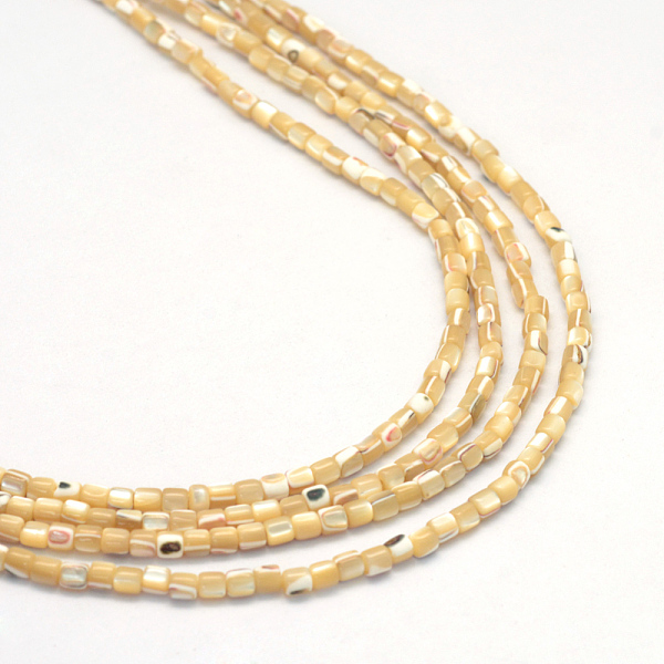 

PandaHall Natural Trochid Shell/Trochus Shell Bead Strands, Oval, Wheat, 3x3mm, Hole: 1mm, about 135~140pcs/strand, 15.7 inch Trochus Shell..., Orange
