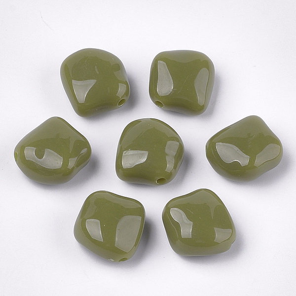 

PandaHall Acrylic Beads, Nuggets, Olive, 23.5x23x12.5mm, Hole: 2.5mm, about 125pcs/500g Acrylic Nuggets Green