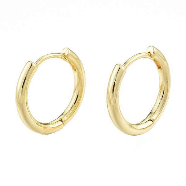

PandaHall Brass Hinged Hoop Earrings for Women, Nickel Free, Golden, 18x19.5x2.5mm, Pin: 1mm Brass Ring