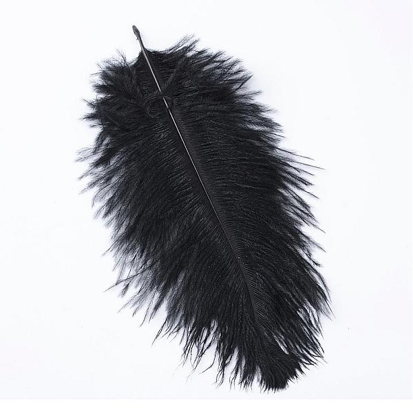 

PandaHall Ostrich Feather Costume Accessories, Dyed, Black, 30~35cm Feather Feather Black