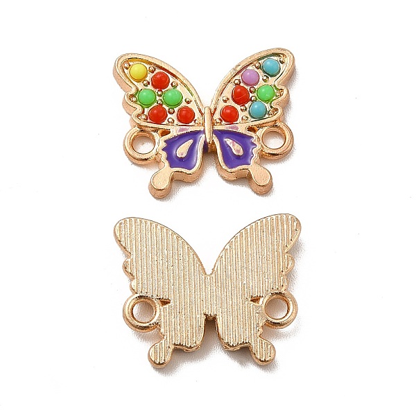 

PandaHall Alloy Enamel Connector Charms, with Colorful Synthetic Turquoise, Butterfly Links, Light Gold, 14.5x17.5x2.5mm, Hole: 1.8mm...