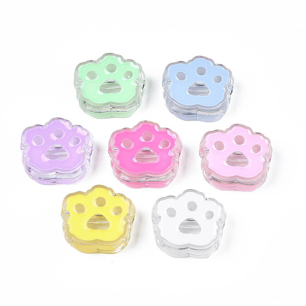 

PandaHall Transparent Acrylic Beads, with Enamel, Cat Paw Print, Mixed Color, 22x25x8.5mm, Hole: 3mm Acrylic Cat Shape Multicolor