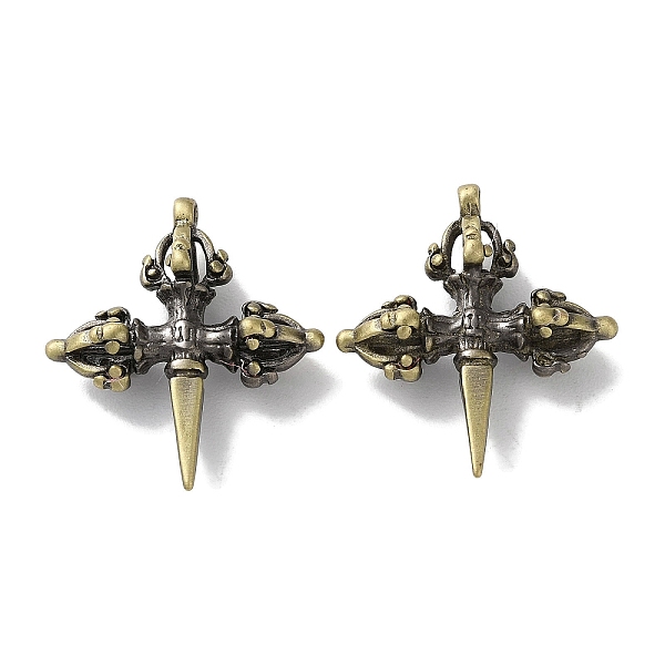 

PandaHall Tibetan Style Brass Pendants, Cadmium Free & Lead Free, Cross, Antique Bronze, 28x24.5x8mm, Hole: 1.4mm Brass Cross