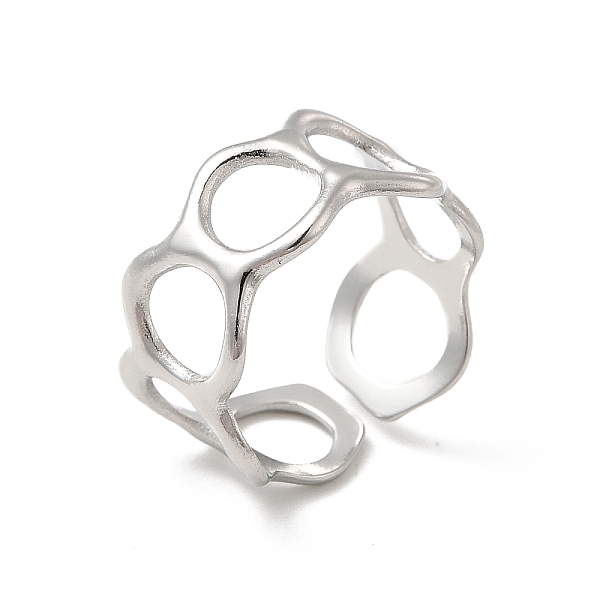 304 круглое кольцо из нержавеющей стали с открытой манжетой для женщин