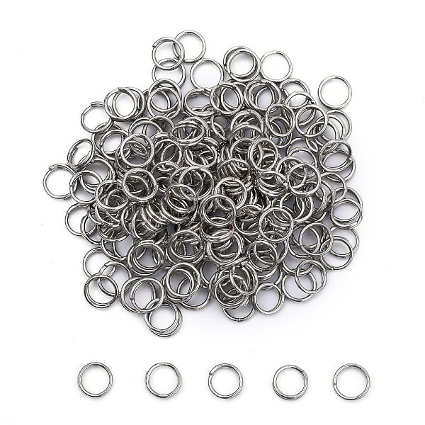 

PandaHall Brass Split Rings, Double Loops Jump Rings, Nickel Free, Platinum, 5x1.2mm, about 3.8mm inner diameter Brass Ring